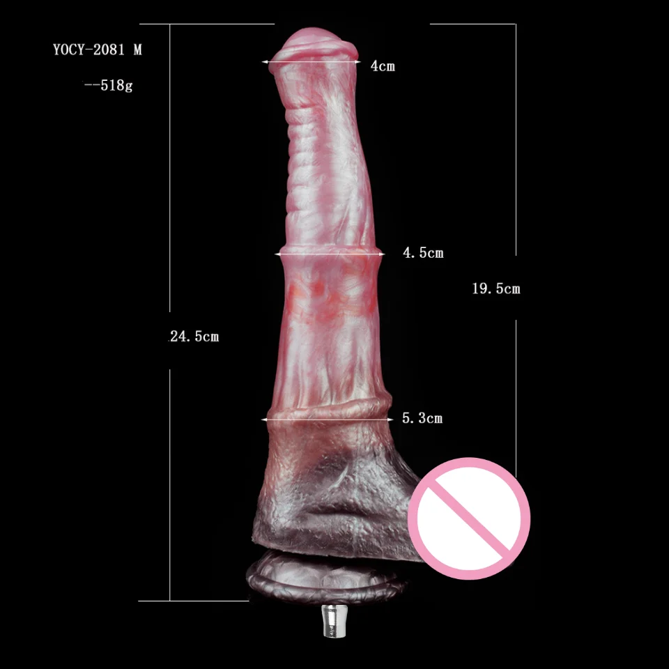 Pênis de Cavalo YOCY Silicone Com Ventosa Colorido