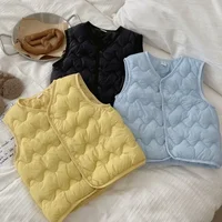 Autumn Winter Children Boys Girls Warm Vest Solid Cotton-Padded Waistcoats Baby 1-6Y Children Thicken Warm Outerwear for Kids 2