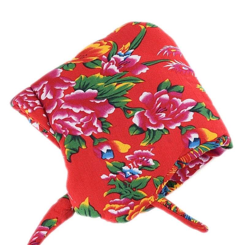 

Q0KE Oversized Floral Hat Photo Props New Year Northeast Large Bomber Hat for Adults Kids Creative Festive Headwear
