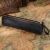 Genuine Leather Zipper Pen Case - Stylish Pencil Pouch for Students, Office & Travel - Compact Stationery Organizer Bag 5
