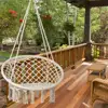 Macrame Hanging Chair with LED Lights Indoor Outdoor Swing Chair Decorative Hammock Relaxation Cradle Garden Home Patio 6