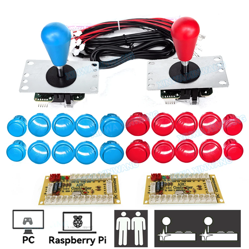 Arcade Joystick Copy SANWA Game Machine Stick Console DIY Kit Push Buttons For PC Raspberry Pi Zero Delay USB Board Controller arcade joystick game joystick joystick module