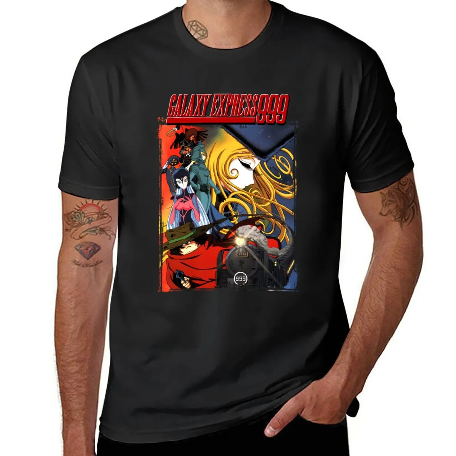 Galaxy Express 999Essentiel T-Shirt Summer Top Plain Mens Plain T-Shirt
