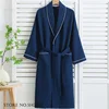 100% coton Couple Robe gaufre peignoir Robe Kimono Yukata maison vêtements décontracté femmes vêtements de nuit printemps été vêtements de détente