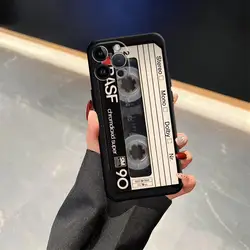 Vintage Cassette Tape Soft Phone Cover - Black - iPhone 12 Mini (Mix01)