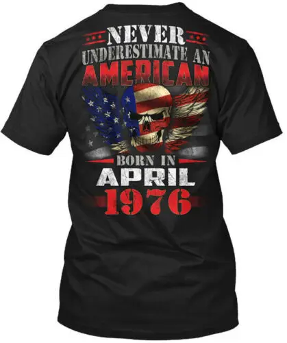 

Футболка американская, рожденная в апреле 1976 года, Сделано в США, размер от S до 5XL