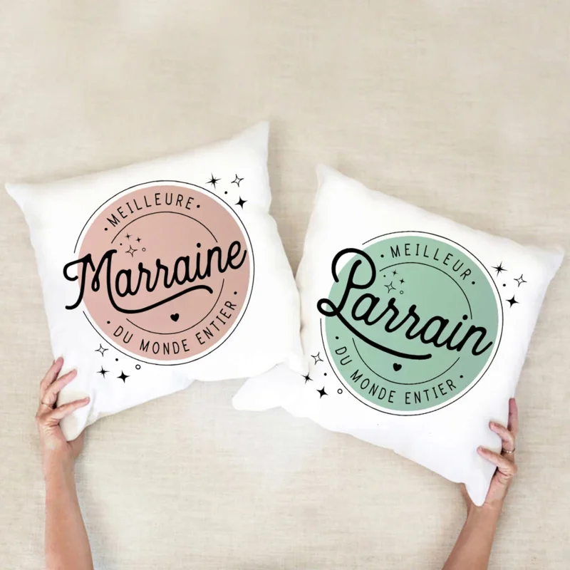 

Best Godmother Godfather In The World Printed Pillowcase Sofa Cushion Cover Office Simple Pillow Case Decor Throw Pillows Gift