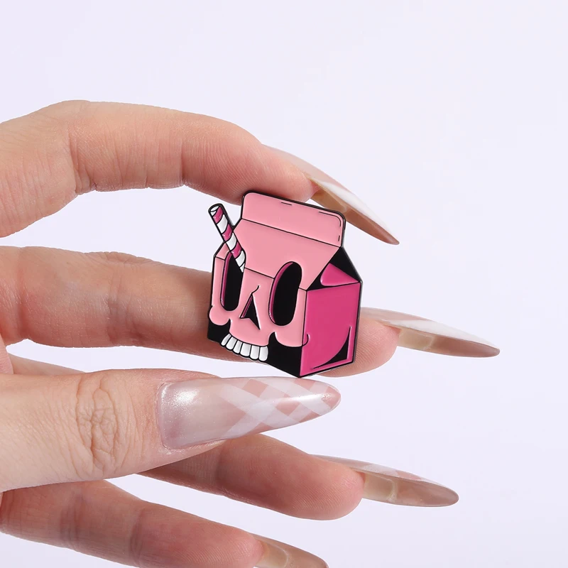 Skelett Schmetterling Emaille Pins Gothic Punk Schädel Broschen Revers Abzeichen Halloween Schmuck Geschenk für Kinder Freunde – Detail 8