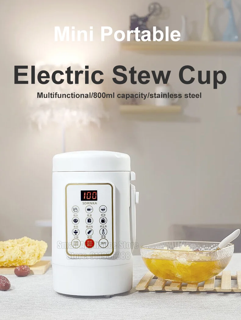 Mini fogão elétrico multifuncional, aço inoxidável, fogão