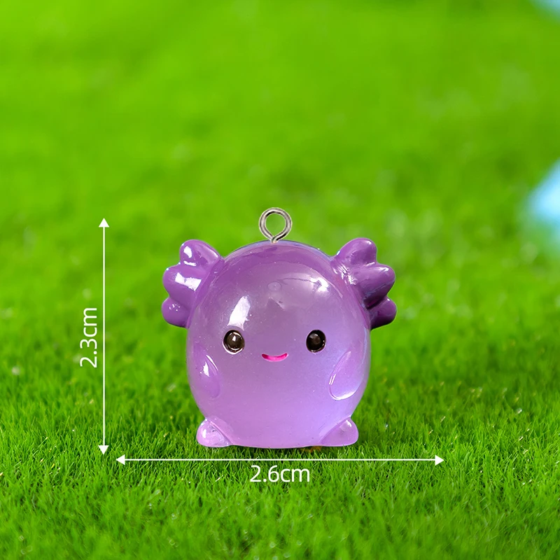 10Pcs Kawaii Luminous Hexaceratops Doll Resin Charms Cute Animals Crafts Pendants for DIY Keychain Jewelry Making Findings