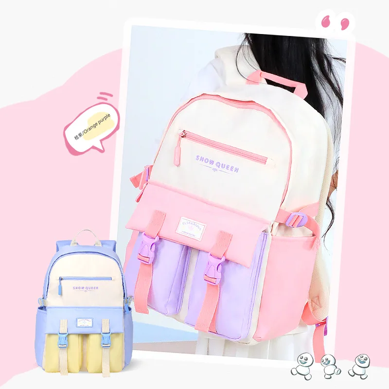 Disney Frozen Leisure Girls School Bags Snow Queen Primary Middle Student Shoulder Orthopedic Backpack Large Capacity Mochilas