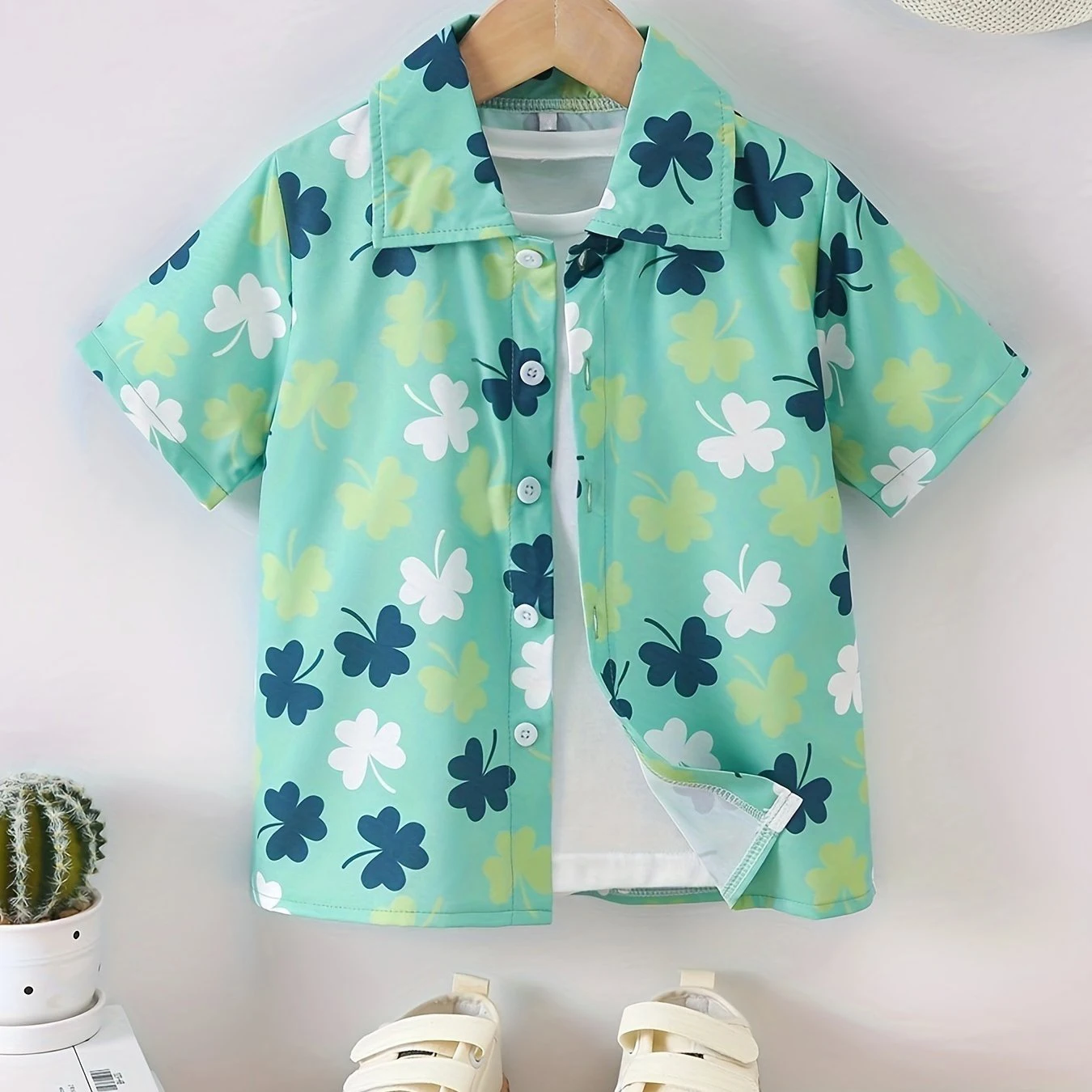 New Hawaiian Beach Camping Bus Print Boys Novel Casual Short Sleeve Lapel Shirt Children Tops Clothes Fashion Children's Blouse