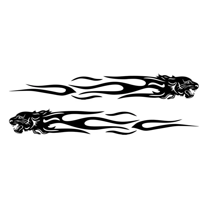 

Hot-selling Affordable Motorcycle Unique Tiger Flame Totem Decal Reflective Car Sticker Car Styling Sticker Black