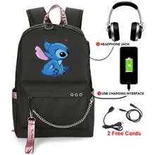 

Disney Stitch Backpack Travel Bag School Bag Usb Charging Oxford Backpack Lilo and Stitch Teenagers Backpack Laptop Bag
