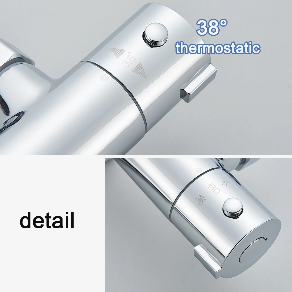 Thermostatic Shower Faucet Mixing Valve Thermostatic Faucets Shower Bathroom Combination Water mixer Bathtub Faucet with handle 5