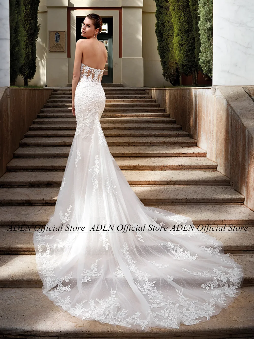 Sexy Lace Wedding Dresses Detachable Off Shoulder V Neck See Through Body Court Train Glitter Tulle  Mermaid Bridal Gowns 2
