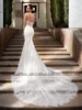 Sexy Lace Wedding Dresses Detachable Off Shoulder V Neck See Through Body Court Train Glitter Tulle  Mermaid Bridal Gowns 2