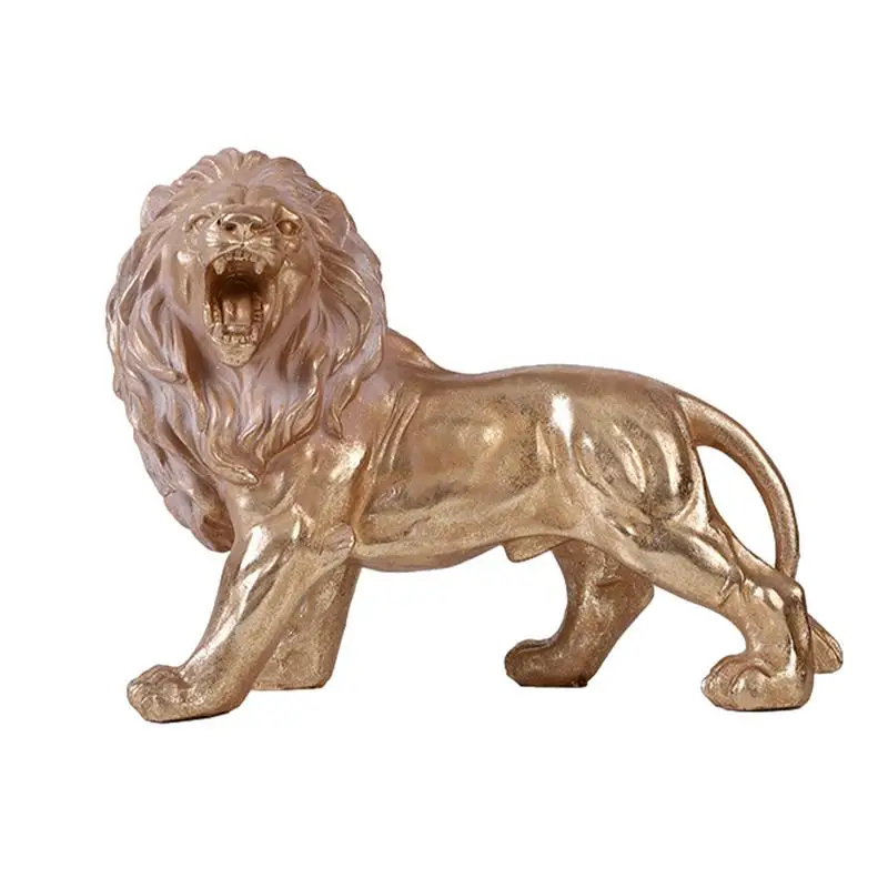 

Lion Figurine The King Of Beasts European Style Lion Ornaments Desktop Animal Statue Decoration Collectible Figurines Decor Prop