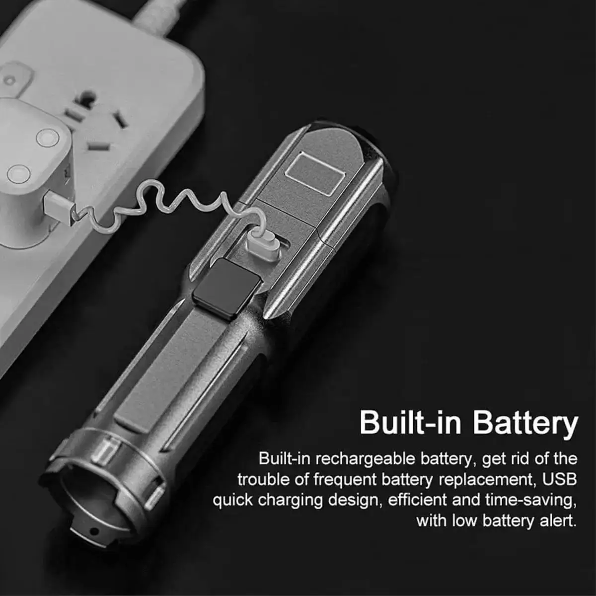 Led 손전등 방수 슈퍼 핸드헬드 충전식 전술 줌이 가능한 토치 줌 비상 강력한 USB 가정용 조명 하이킹용