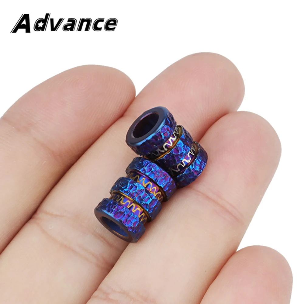 1pc 실린더 구슬 Paracord 펜던트 액세서리 티타늄 구슬 우산 밧줄 키 체인 팔찌 DIY 구슬