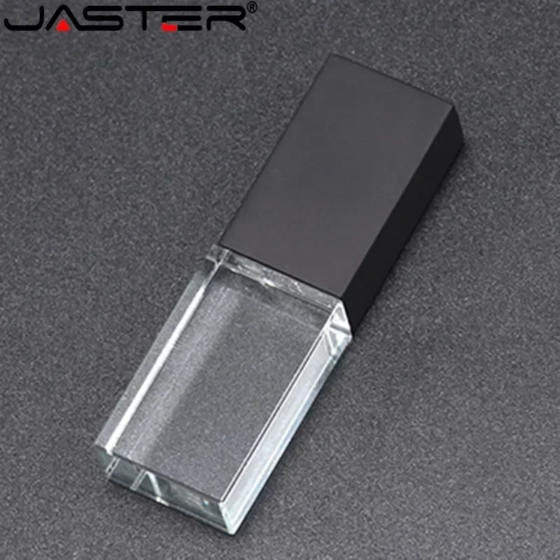 Jasters-crystal Usb Sticks Pen Drive de Vidro Transparente Logotipo Personalizado Impressão 3d 8gb 16 gb 32gb 64gb Presentes - Imagem 4