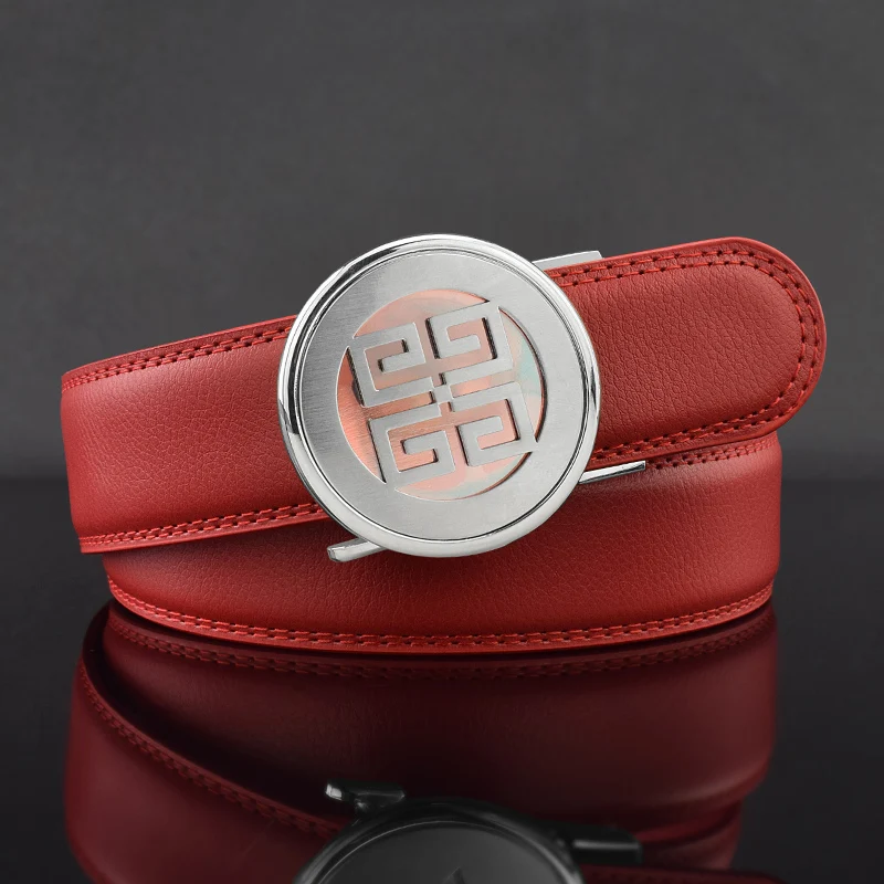 Red silver buckle