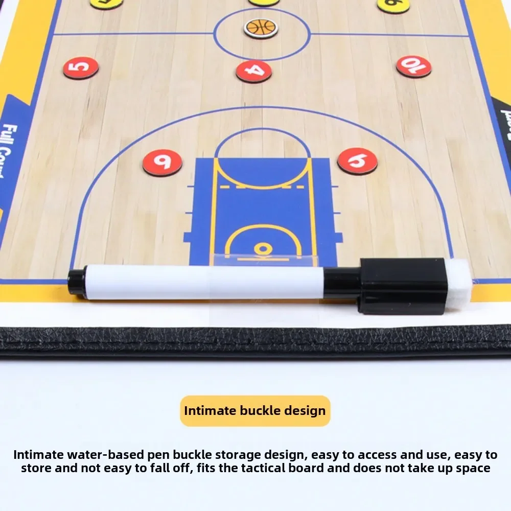 Basketball Tactics Board Coaching Boards Folding Leather Teaching Board With Magnetic Pen