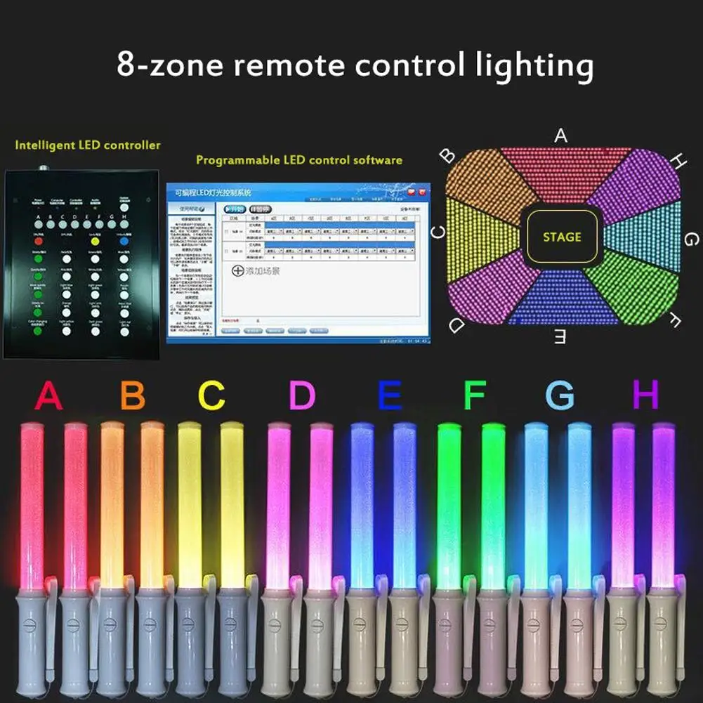 glow sticks 1pc Battery Powered Light Stick 3W 15 Colors Change LED Glow Stick For Vocal Concerts Parties Wedding Fluorescent Camping Decor