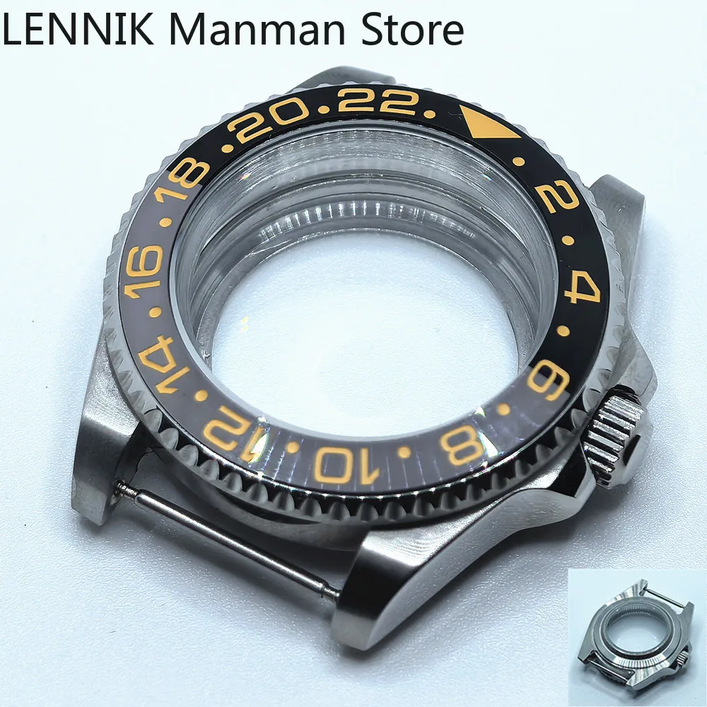 40mm Black PVD Watch Case with Transparent Back Glass
