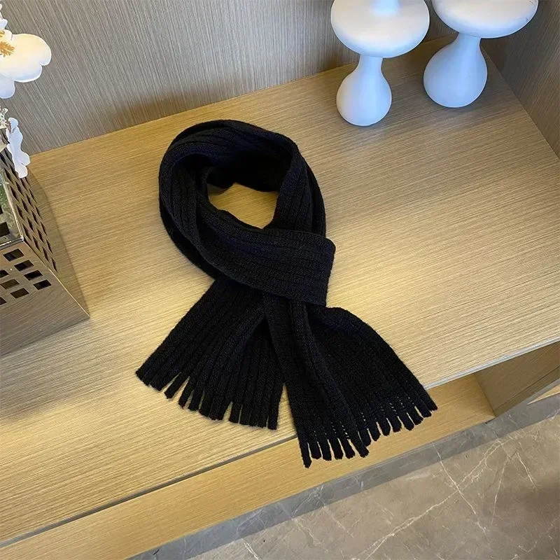 Baby Scarf Children's Scarf Retro Western Style Small Scarf Baby Striped Bib Boys Girls Solid Color Tassel