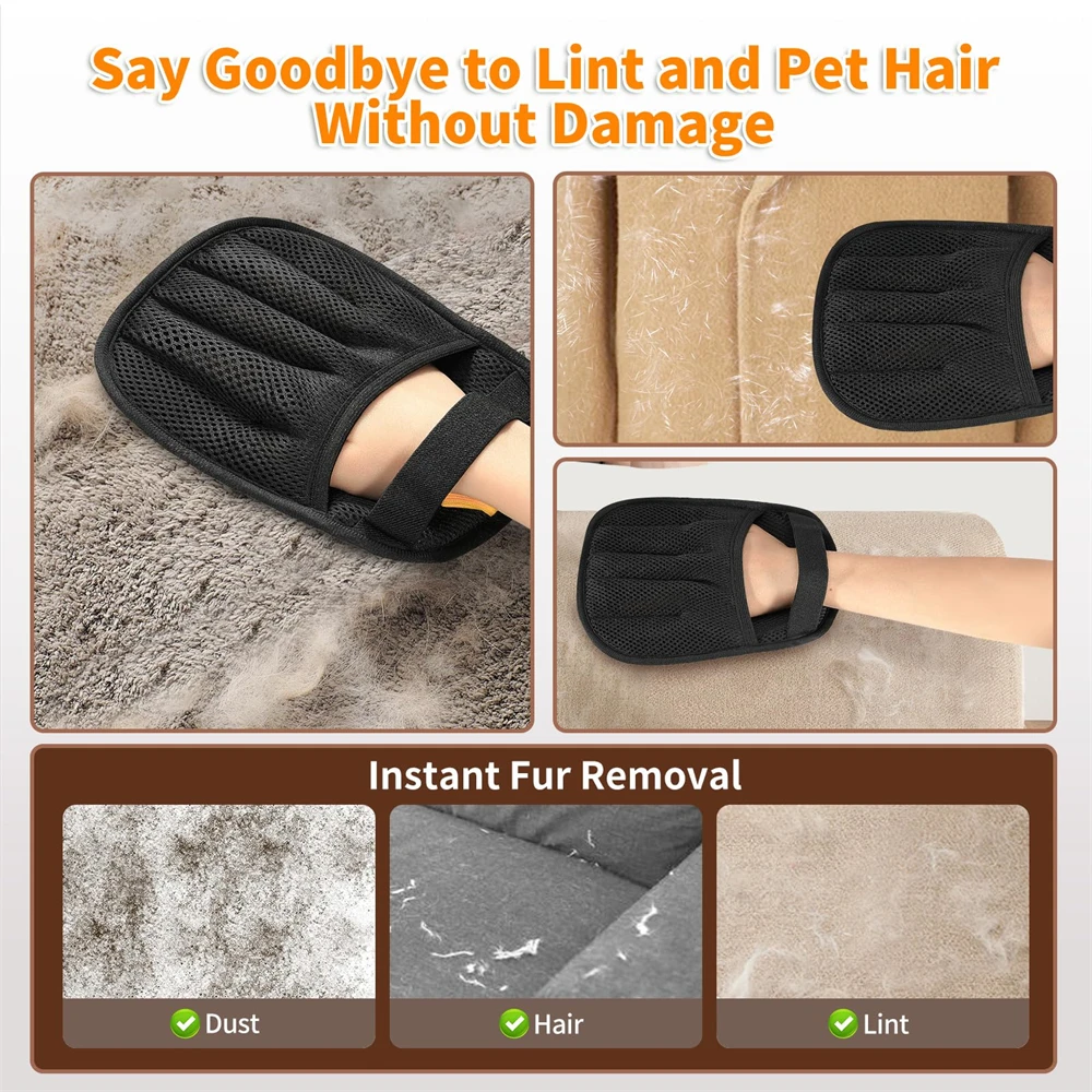 NONECN Five Finger Electrostatic Pet Hair Removal Gloves image 5