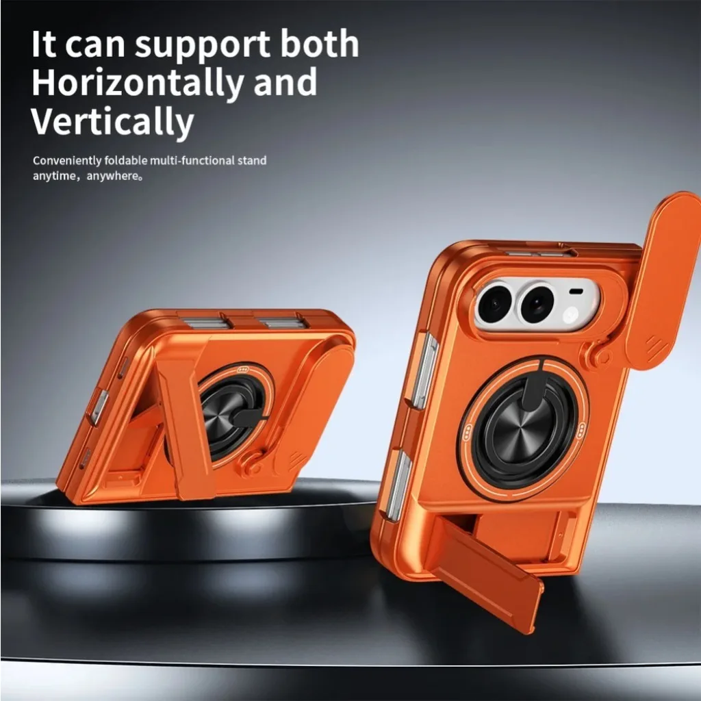 Magnetic Ring Holder Stand Phone Case with Dual-Layer Shockproof Protection & Lens Guard