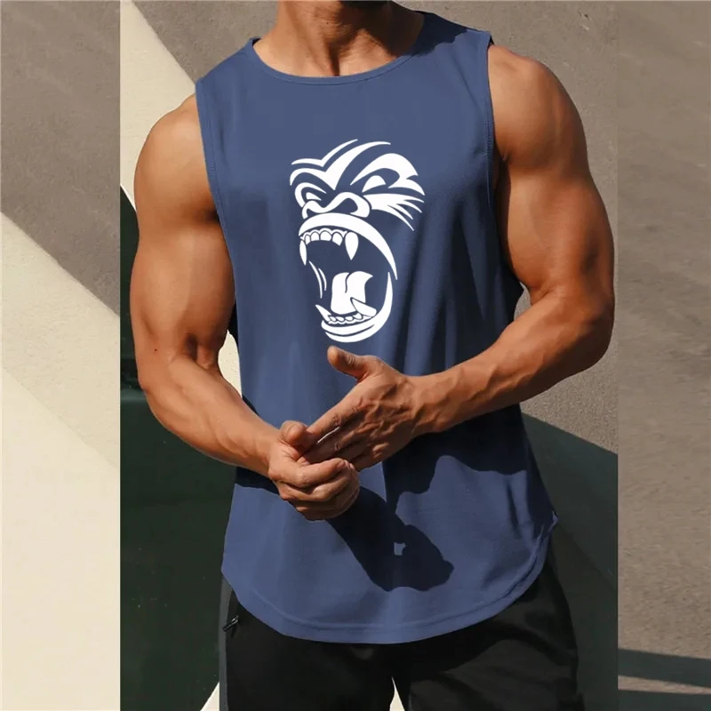 

Thin Quick Dry Bodybuilding Tank Top Men Gym Fitness Sleeveless Shirt Male Casual Stringer Singlet Vest Summer Training Clothing