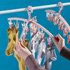 12 Clips Sock Drying Rack Windproof Underwear Clip Dormitory Student Folding Hanger Household Drying Clip Plastic Hanger 1