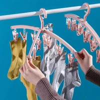 12 Clips Sock Drying Rack Windproof Underwear Clip Dormitory Student Folding Hanger Household Drying Clip Plastic Hanger 1