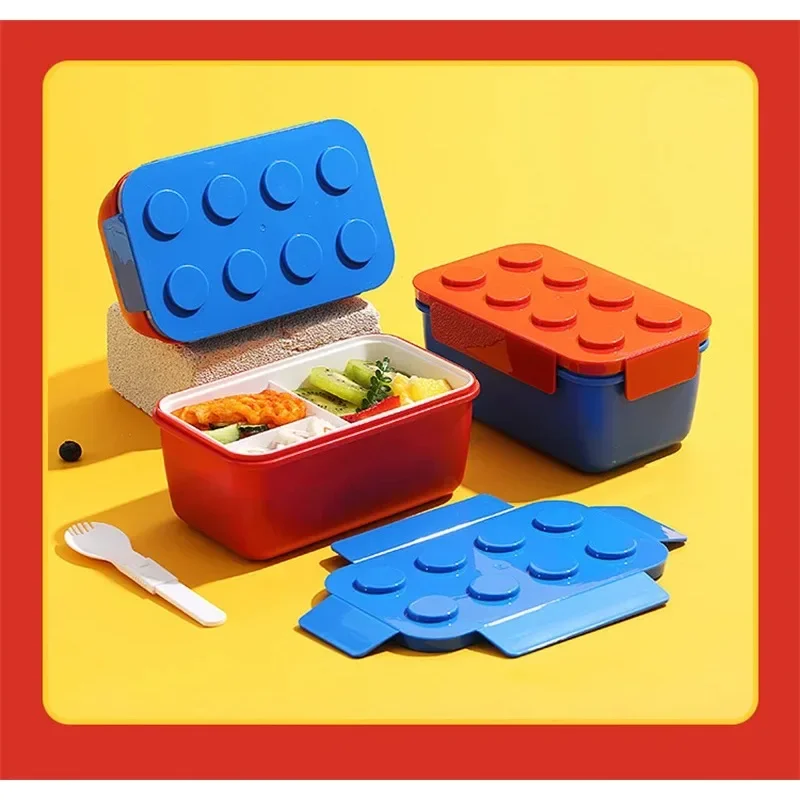 Lunch Box DIY Building Block Portable Modular for Children Student Outdoor Picnic Bento Food Storage Container Fruit Salad Box - 5