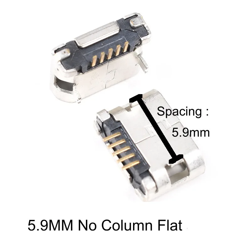 Micro 5pin Connector Socket Micor Usb Flat Female Full SMT Mini Micro USB Connector Jack Charging port Data transmission 8PCS micro usb connector