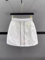 White Workwear  Skirt Women's Summer Thin Elastic High Waist Slim A-Line Casual Sports ort Skirt Anti-Aging - Image 2