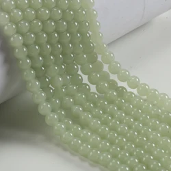 Sky Blue Round Glass Beads for Jewelry Making - 8mm Loose Beads for DIY Creations (Olive Green)