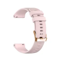 Rose Gold Buckle Silicone Smart Watch Strap - 18mm Bracelet Wristband - Forerunner 255S (Pink)