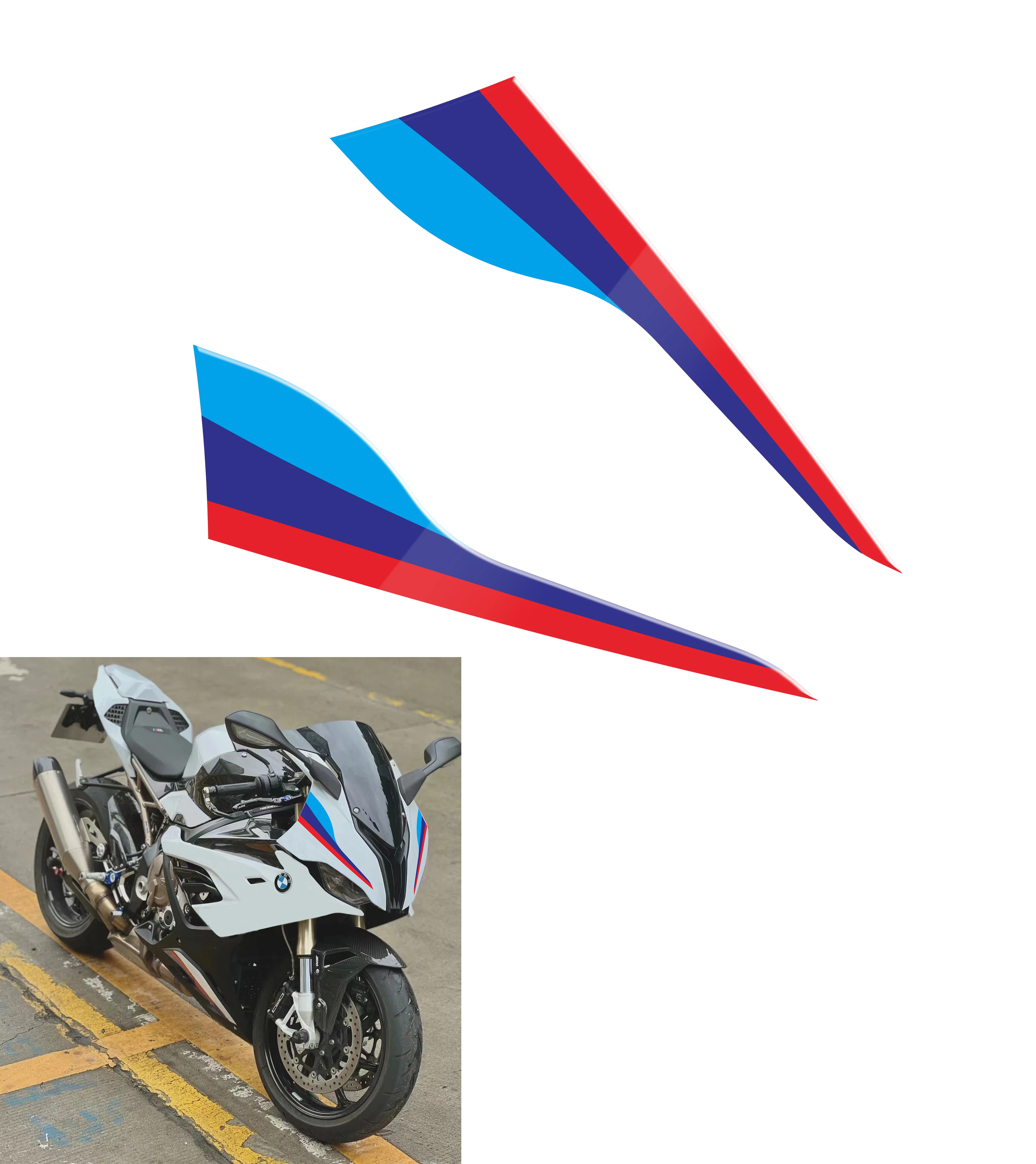 For BMW S1000RR S1000 RR 2019-2023 2020 2021 2022 Motorcycle Front Fairing Paint Protector Kit 3D Gel Protection Decal Sticker