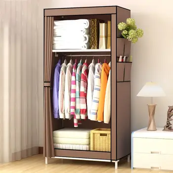 145x60x45cm Closet Foldable Clothes Hanger Coat Rack Non-woven Storage Wardrobe Bedroom Clothing Storage Cabinet Floor Dustproof