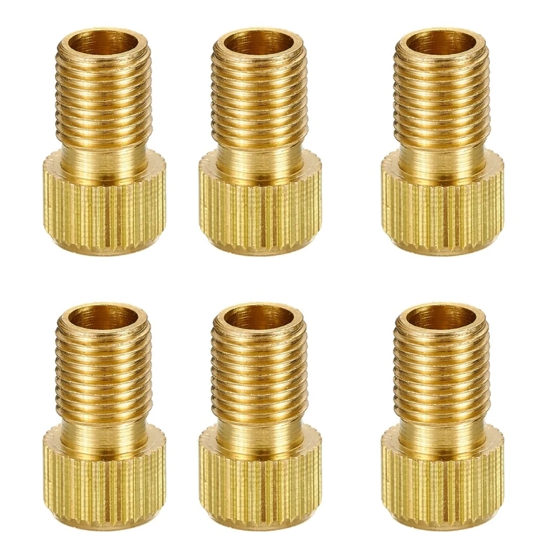 

25UC 6Pcs Bicycles Adapters Bicycles Valves Coppers Adapters with Inner Rubber Bicycles Presta Valves Adapters Converts