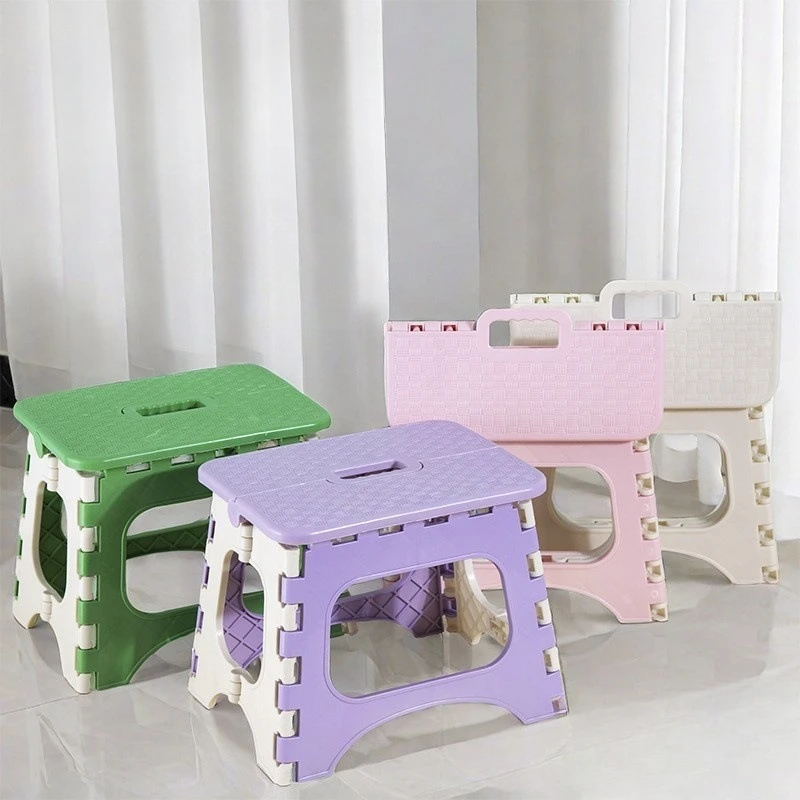 Folding stool plastic thickened small bench children adult outdoor portable folding chair small chair beach