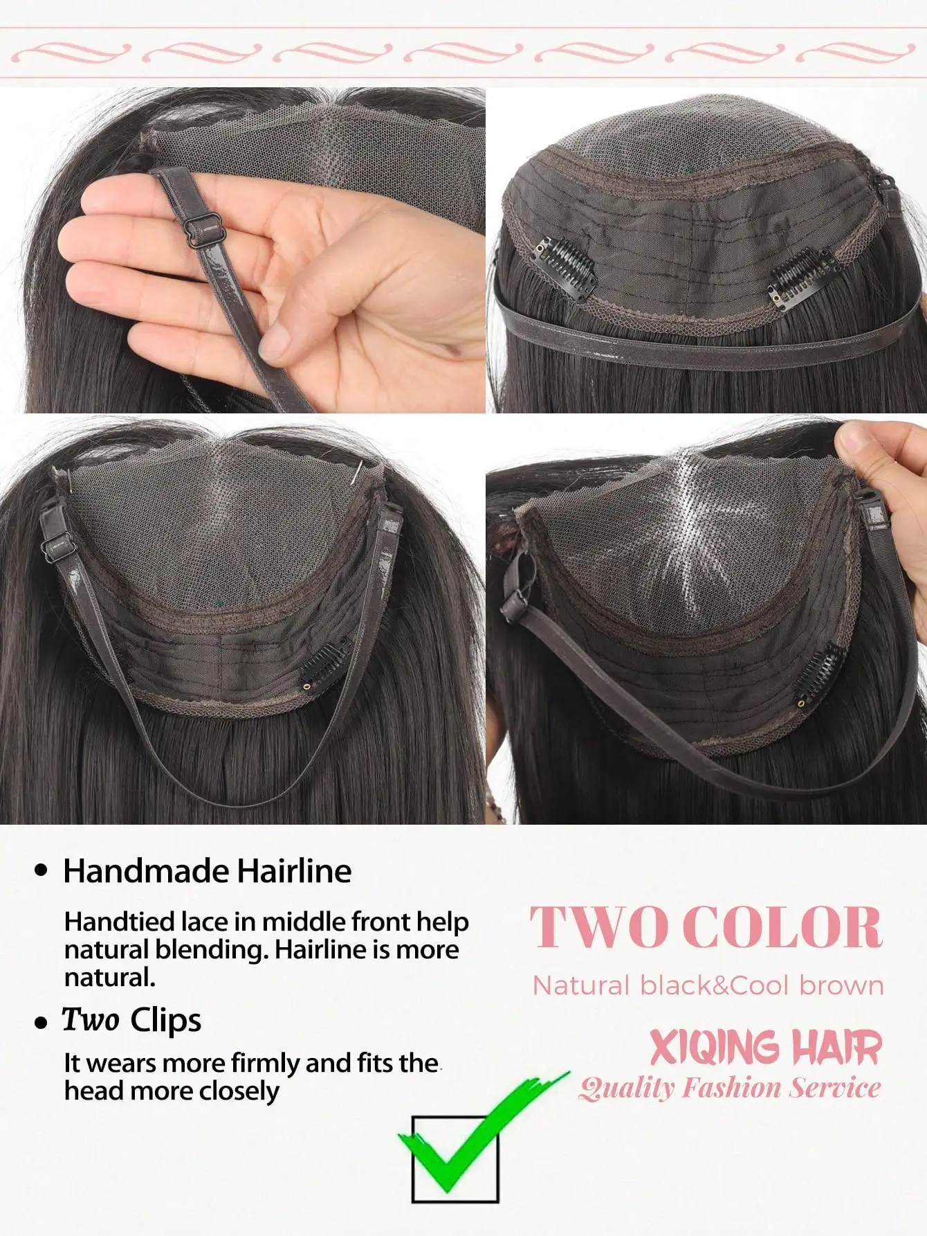 Synthetic Black Lace Front Wig for Women Brown Long Straight Hair