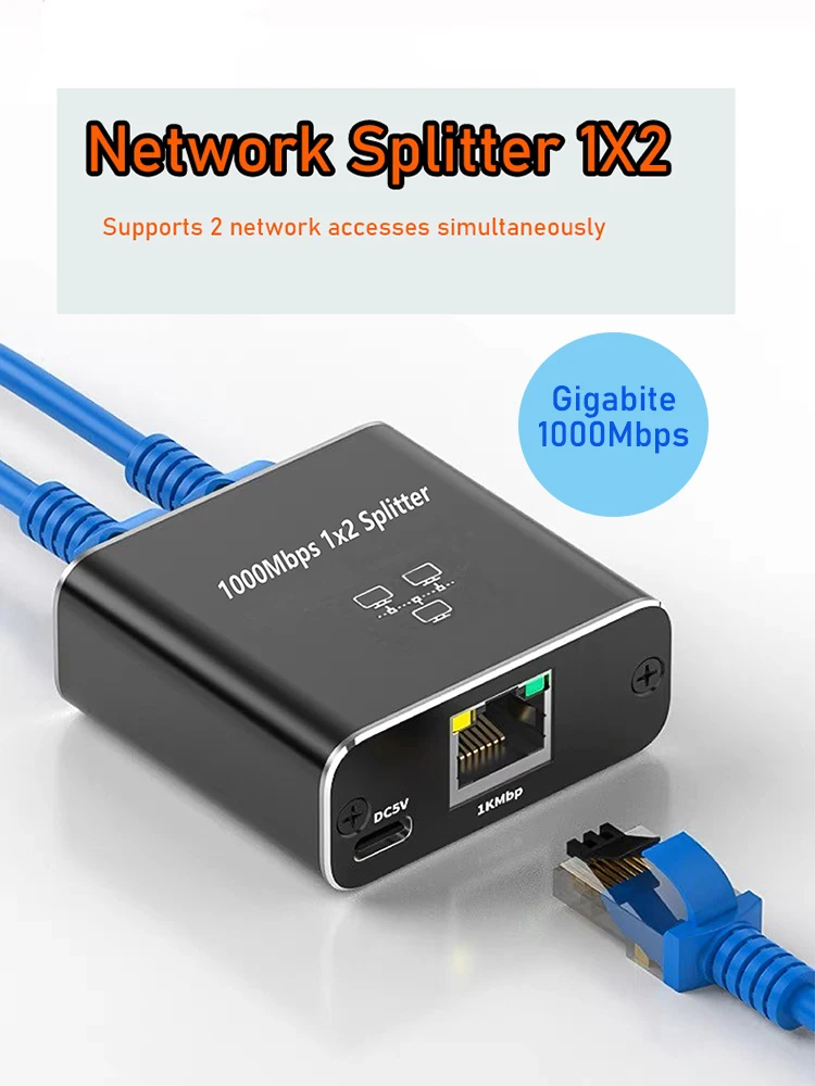 Acheter Répartiteur Ethernet PDTO 1 en 2 sorties répartiteur de câble  LAN/Internet connecteur réseau RJ45