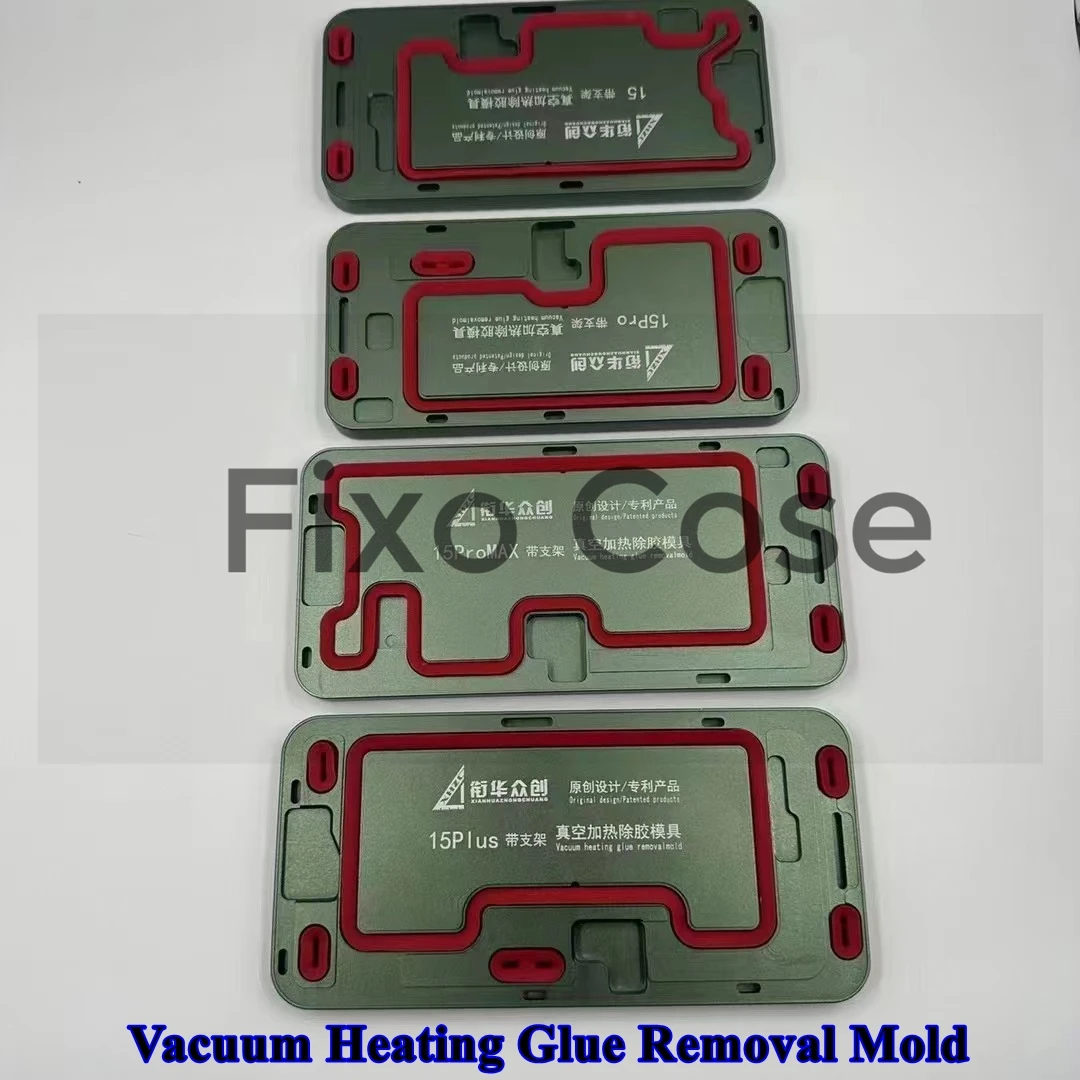 Inframe Vacuum Heating Glue Removal Mold With Suction Frame For iPhone 12 13 14 15 pro max LCD Screen OCA Glue Cleaning Mould phone repair tools tool kit phone repair kit