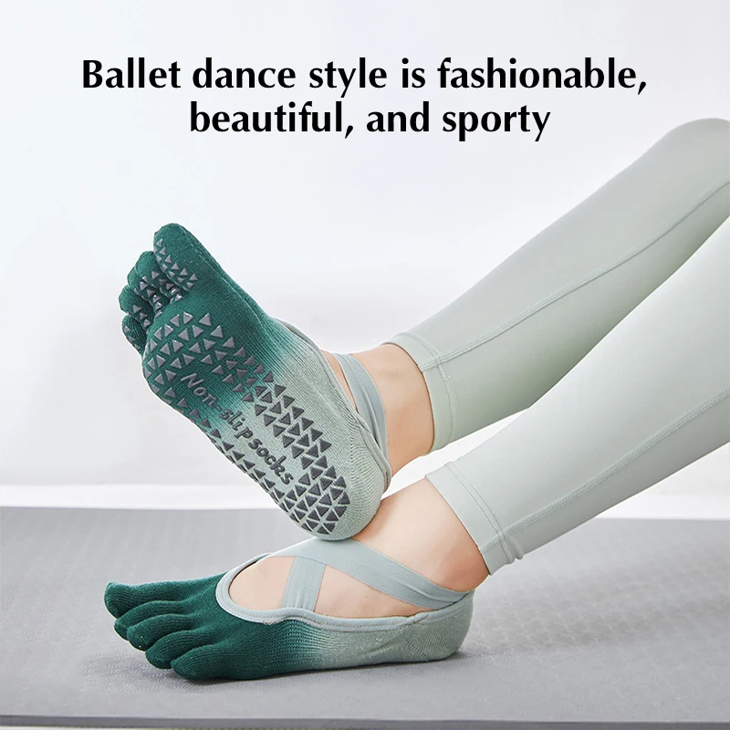 Gradient Yoga Socks Professional Dispensing Anti-Skid Socks Women'S Five-Finger Socks Sports Socks Fitness Jump Pu Lati Socks 9 S8131ea60d7644b2aa18351574ba2d66do