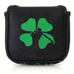 Clover Golf Putter Cover - Durable, Dustproof, Scratch - Resistant in White/Black (Black)