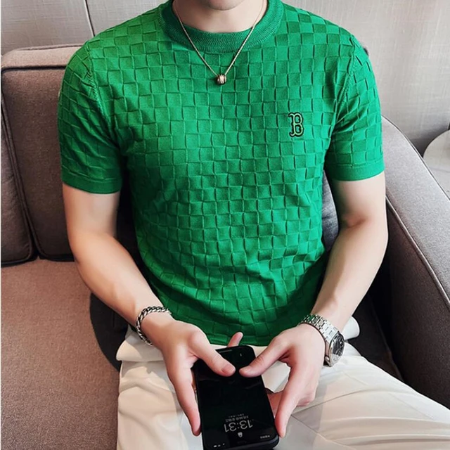 LOUIS VUITTON EMBOSSED LOGO GREEN T-SHIRT